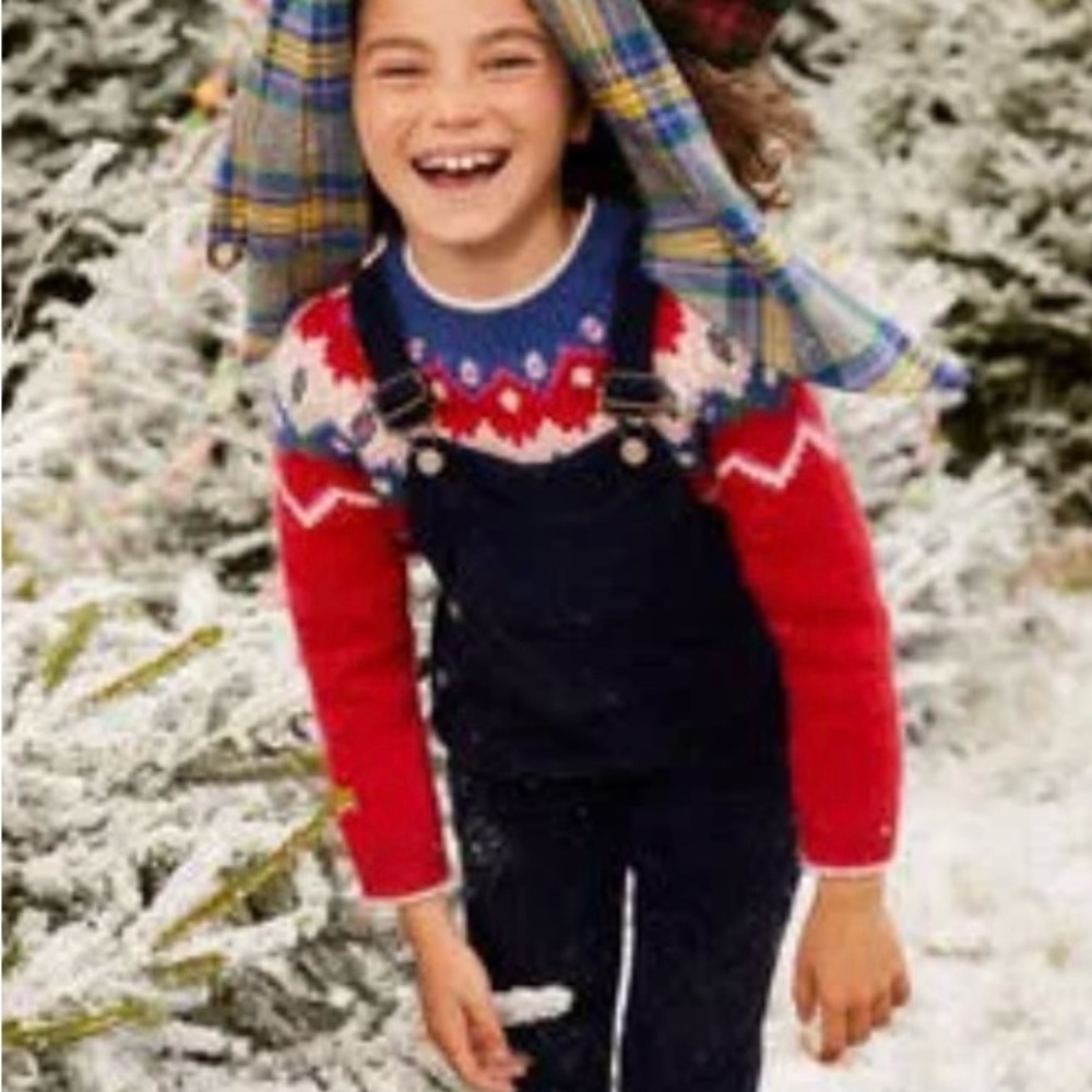 Mini Boden | Red Fair Isle Knit Sweater | 9Y
